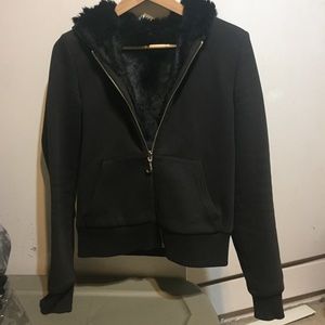 Black fur lined Hoodie